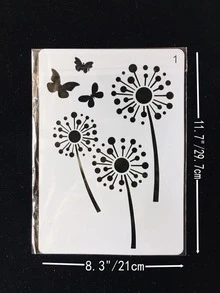1 pieza Plantilla de dibujo con mariposa & diente de león diseño - Blanco - Ver 3