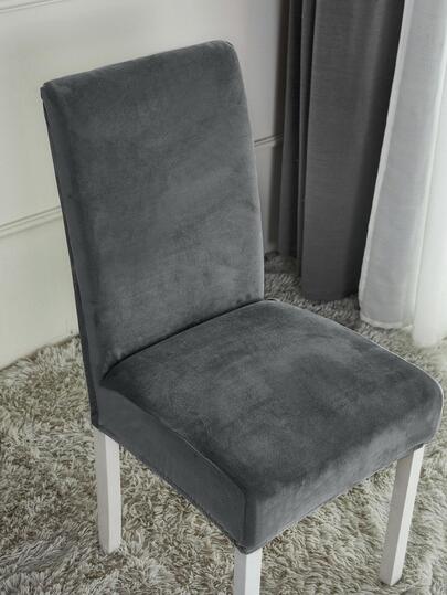 1pc Silver Fox Velvet Stretch Dustproof Chair Cover, Suitable For Living Room, Dining Room, Bedroom And Other Occasions