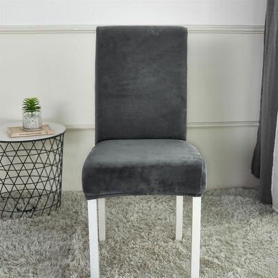 1PC,Silver Fox Fleece Elastic Dust-Proof Chair Cover For Home Use, Suitable For Living Rooms, Dining Rooms, Bedrooms And Hom