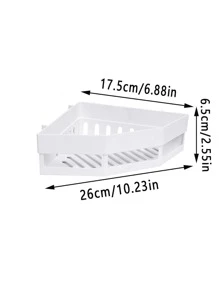 1pc Wall Mounted Bathroom Storage Rack Bathroom Accessories - White - View 2
