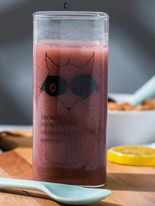 1入組動物印花玻璃杯子 - 無色 - 查看 5