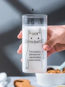 1入組動物印花玻璃杯子 - 無色 - 查看 4