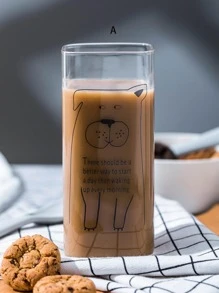 1入組動物印花玻璃杯子 - 無色 - 查看 3