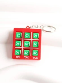 隨機色井字遊戲遊戲鑰匙圈 - 紅色 - 查看 1