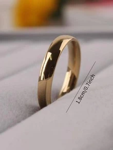 1 Thép Không Gỉ Thời Trang Tối Giản Nhẫn Cho Nữ Trang Trí Hàng Ngày Cho Vẻ Ngoài Phong Cách Thời Trang Punk Phổ Biến - Vàng - Xem 3