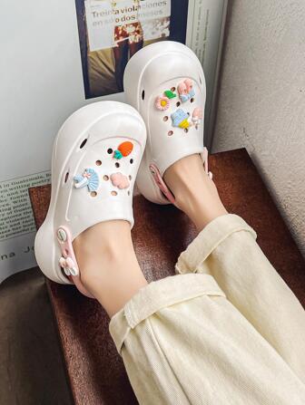 學院洞洞鞋適用於女士鏤空設計洞洞鞋