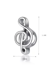 1pc Fashion Zinc Alloy Musical Note DIY Pendant For Women For DIY Jewelry Making - Silver - View 5