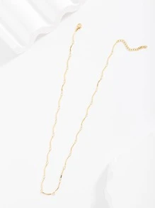 極簡鏈條樣式項鍊 - 金黃色 - 查看 2