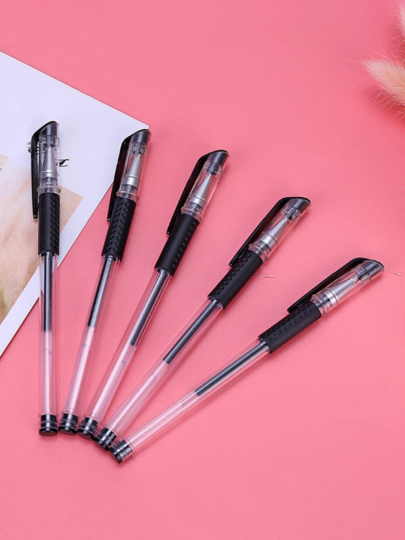 5入組便攜中性筆 - 黑色 - 查看 1