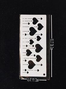1入組愛心設計繪圖範本 - 白色 - 查看 3