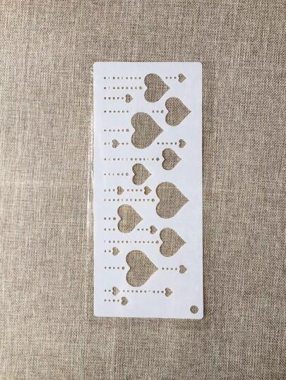 1pc 26cm White Plastic Heart Shaped Decoration Painting Template Back To School