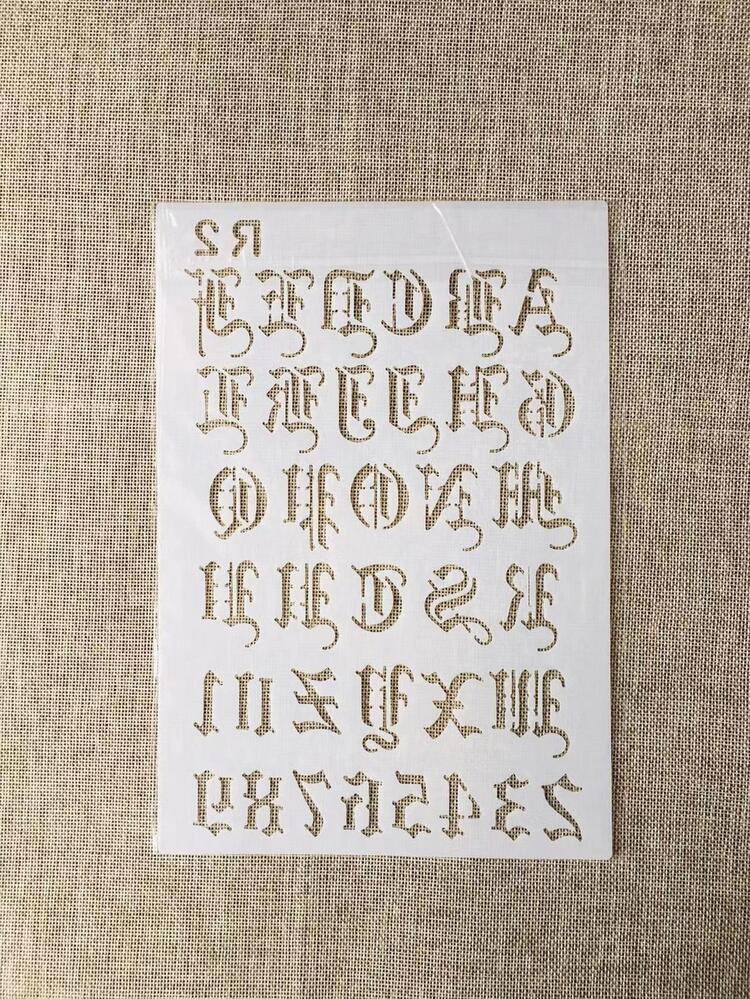 1入組字母設計繪圖範本 - 白色 - 查看 2