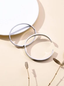 Camhanno 2入組時尚極簡不銹鋼手環適合女士男士適用於約會禮物 - 銀色 - 查看 5