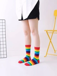 Tất phi hành đoàn họa tiết sọc cầu vồng - Nhiều màu - Xem 4