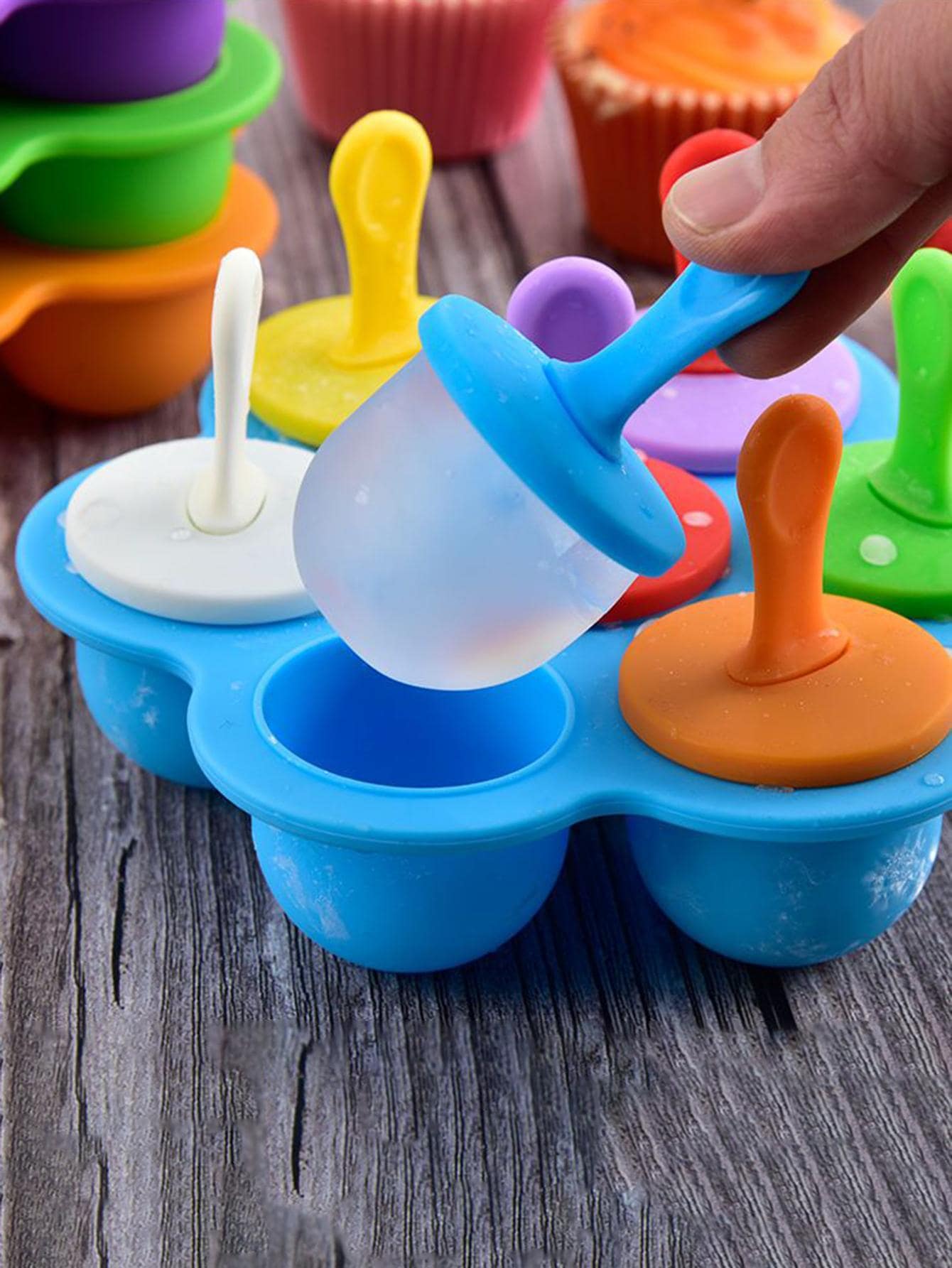 1 cái Khuôn Popsicle Khối Màu - Màu xanh lam - Xem 1