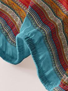1pc Bohemian Style Skin-Friendly Breathable Brushed Bed Cover (Pillowcase Not Included) - Multicolor - View 5