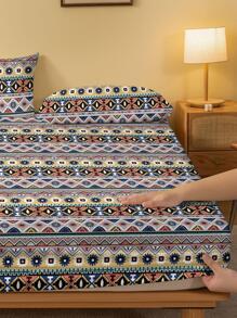 1pc Bohemian Style Skin-friendly Breathable Brushed Bedspread (without Pillowcase) - Multicolor - View 3