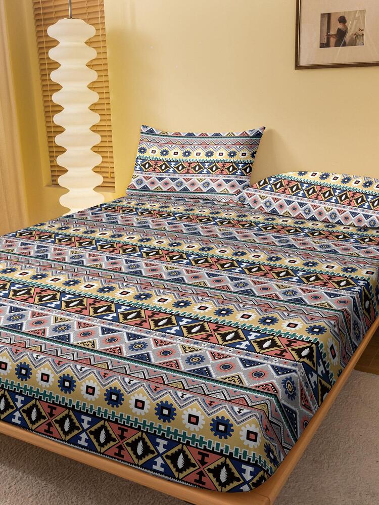1 Pieza Colcha Cepillada Transpirable Agradable Al Tacto Estilo Bohemio (sin Funda De Almohada) - Multicolor - Añade 2