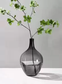 1 pièce Vase en verre noir, vase en cloche de style japonais pour la décoration de la maison, petit vase à fleurs pour les plantes hydroponiques, grand vase à fleurs, convient pour la décoration de la maison, la décoration de la chambre, la décoration de la table à manger, vase en verre.