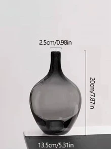 1 pièce Vase en verre noir, vase en cloche de style japonais pour la décoration de la maison, petit vase à fleurs pour les plantes hydroponiques, grand vase à fleurs, convient pour la décoration de la maison, la décoration de la chambre, la décoration de la table à manger, vase en verre.