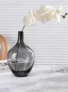 1 pièce Vase en verre noir, vase en cloche de style japonais pour la décoration de la maison, petit vase à fleurs pour les plantes hydroponiques, grand vase à fleurs, convient pour la décoration de la maison, la décoration de la chambre, la décoration de la table à manger, vase en verre.