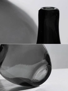 1 pièce Vase en verre noir, vase en cloche de style japonais pour la décoration de la maison, petit vase à fleurs pour les plantes hydroponiques, grand vase à fleurs, convient pour la décoration de la maison, la décoration de la chambre, la décoration de la table à manger, vase en verre.
