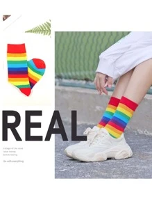 Tất phi hành đoàn họa tiết sọc cầu vồng - Nhiều màu - Xem 7