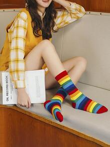 Tất phi hành đoàn họa tiết sọc cầu vồng - Nhiều màu - Xem 1