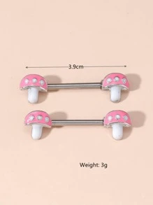 1 Đôi Inox Thời Trang Hình Nấm Trang Trí Vòng Núm Vú Cho Nữ Trang Trí Hàng Ngày - Nhiều màu - Xem 2