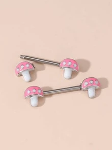 1 Đôi Inox Thời Trang Hình Nấm Trang Trí Vòng Núm Vú Cho Nữ Trang Trí Hàng Ngày - Nhiều màu - Xem 4