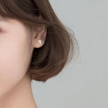 1 Cặp Thời Trang Bạc Mèo Hoạt Hình Trang Trí Bông Tai Nữ Trang Trí Hàng Ngày - Bạc - Xem 4
