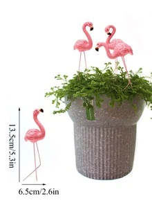 4pcs Flamingo Design Garden Ornament - Pink - View 6