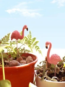 4pcs Flamingo Design Garden Ornament - Pink - View 5