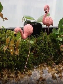 4pcs Flamingo Design Garden Ornament - Pink - View 4