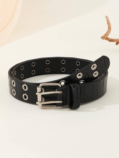 1 pieza Cinturón unisex casual con estampado de ojos brillantes blancos, adecuado para festivales, reuniones diarias, fiestas, salidas nocturnas de verano, escuela de otoño, otoño, Halloween