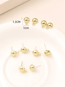 10 piezas/set con diseño de bola DIY Pendientes Accesorio - Dorado - Ver 3