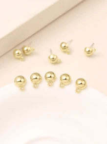 10 piezas/set con diseño de bola DIY Pendientes Accesorio - Dorado - Ver 1