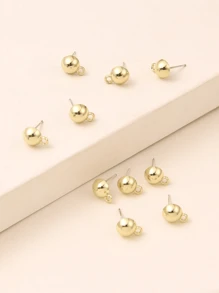 10 piezas/set con diseño de bola DIY Pendientes Accesorio - Dorado - Ver 2