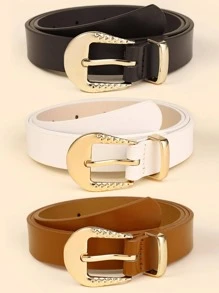 Thắt lưng khóa hình học 3 chiếc - Nhiều màu - Xem 1