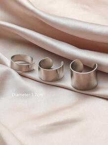 3入組/套時尚不銹鋼極簡戒指適合女士日常裝飾