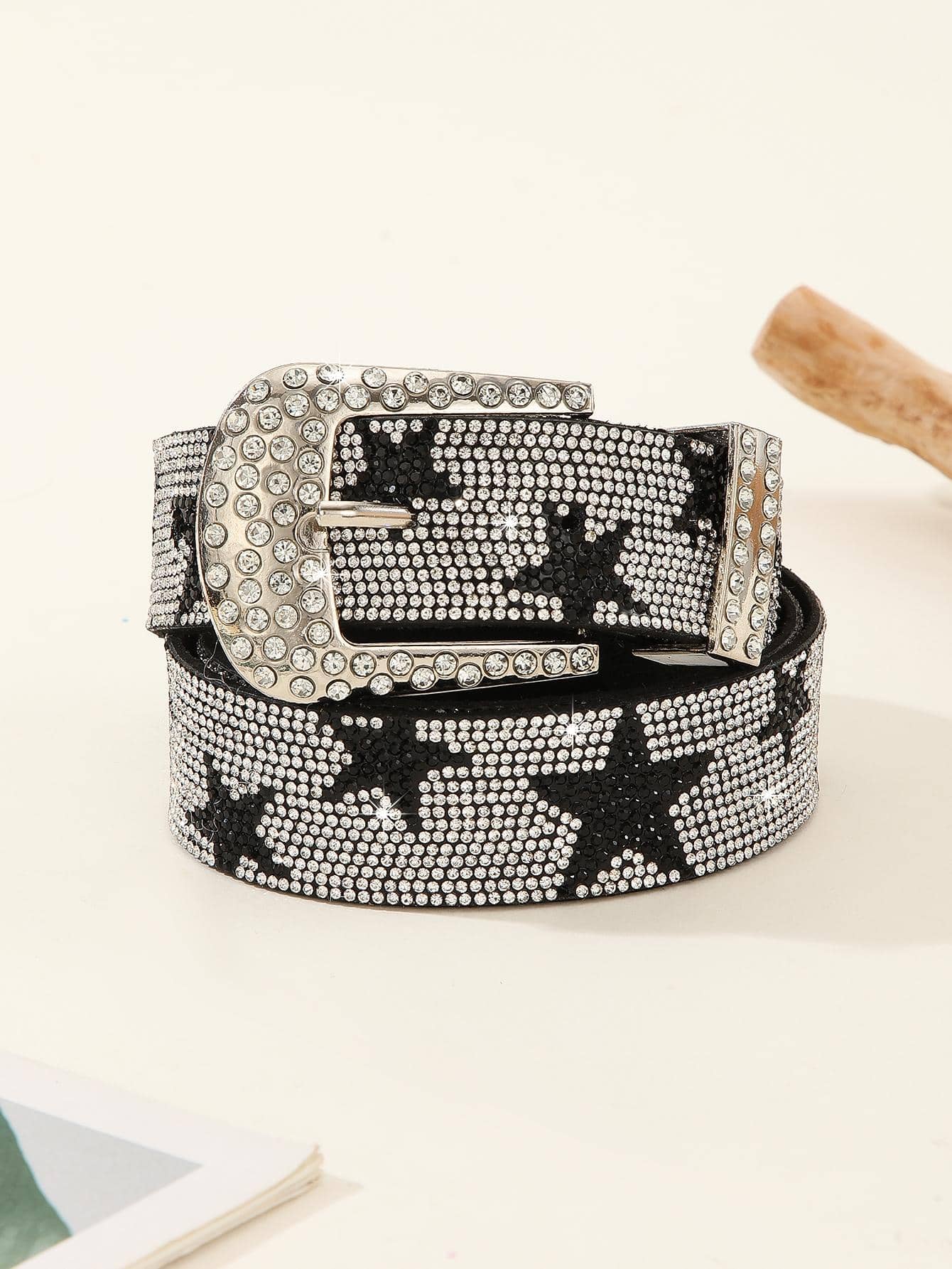 水钻装饰腰带万圣节秋季，秋季，万圣节 - 黑色 - 查看 1