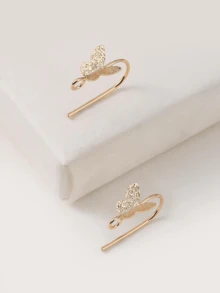 10pcs Gold Matte Butterfly Earring Accessories - Gold - View 3