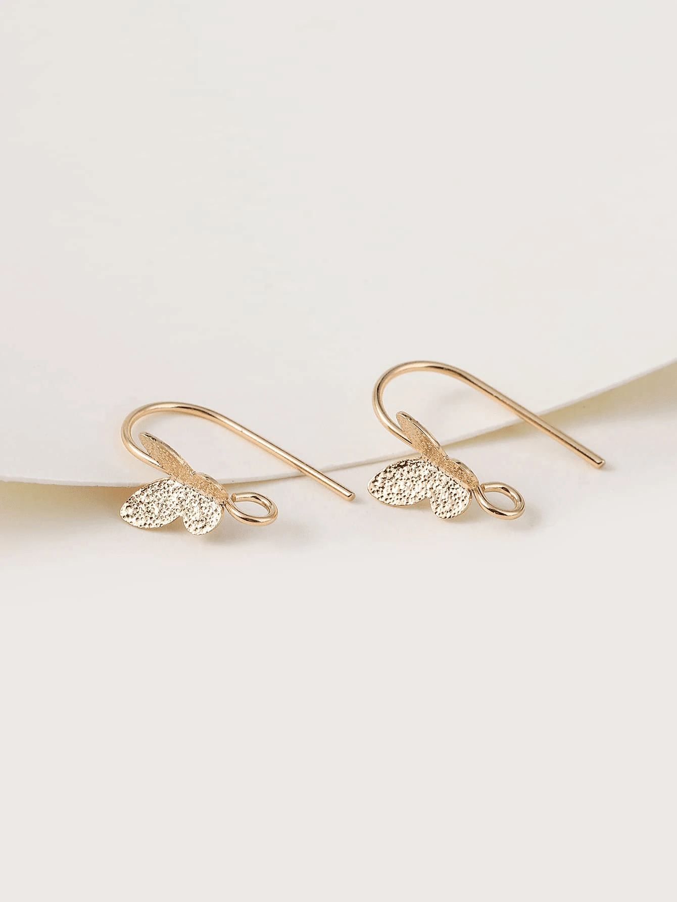 10pcs Gold Matte Butterfly Earring Accessories - Gold - View 1