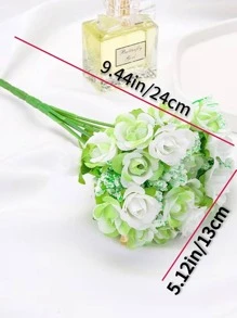 1 haz artificial blanco de plástico romántico flor para casa adorno - Blanco - Ver 2