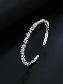 Vòng tay trang trí bằng đá khối Zirconia - Bạc - Xem 1