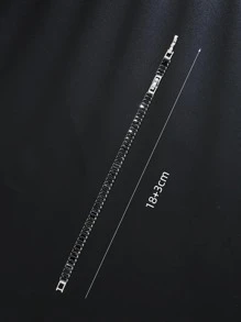 1pc Fashionable Sparkling Cube Bracelet, Suitable For Men And Women, Elegant Jewelry For Weddings And Parties, Exquisite Gift - Black - View 4