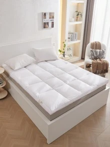 1 tấm chắc chắn đơn giản được trang bị tấm, tấm trang bị chần bông màu trắng cho phòng ngủ - trắng - Xem 2