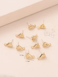 10入組/套心DIY耳環配件 - 金色 - 查看 2