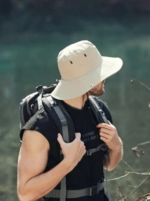 1 قطعة قبعة دلو للرجال مزينة بحبال، للوقاية من الشمس، للاستخدام اليومي. قبعة شمسية للرجال مناسبة للصيف والأنشطة الخارجية مثل المشي والصيد - لون مشمشي - مشاهدة 5