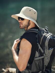 1 قطعة قبعة دلو للرجال مزينة بحبال، للوقاية من الشمس، للاستخدام اليومي. قبعة شمسية للرجال مناسبة للصيف والأنشطة الخارجية مثل المشي والصيد - لون مشمشي - مشاهدة 3